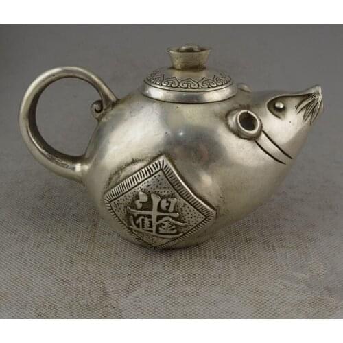 China White Copper Collection Gifts Home Decoration Teaware Rat Pot