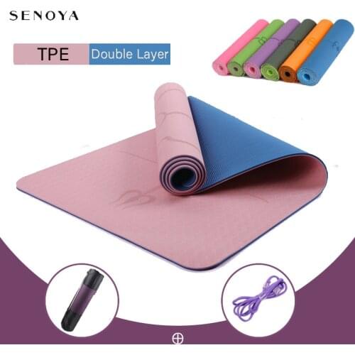 6mm TPE Yoga Mat 183*61cm Non-slip Anti-Tear Carpet Easy-Clean Sport Rug For Outdoor Gym Yoga Exercise And Pilates