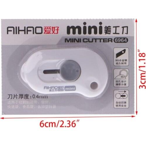 H4GA Cute Solid Color Mini Portable Utility Knife Paper Cutter Office Stationery