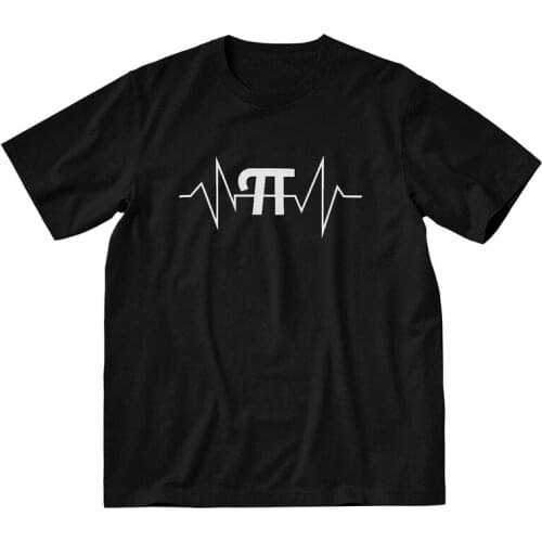 Pi Heartbeat Math And Geek Gift T Shirt Mens Cotton Printing T-shirt Funny Tshirt Short Sleeve Mathematics Geometry Tee Top