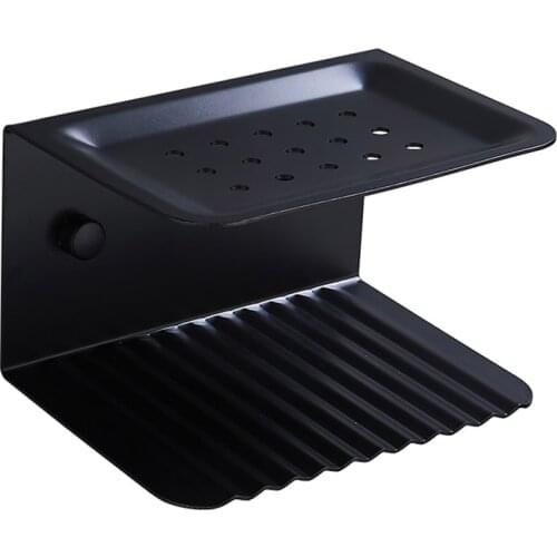 Stainless Steel Soap Dish Drain Soap Box Wall Mounted Bath Shelves Shower Sponge Holder Tray Jabonera Mydelniczka Seifenhalter