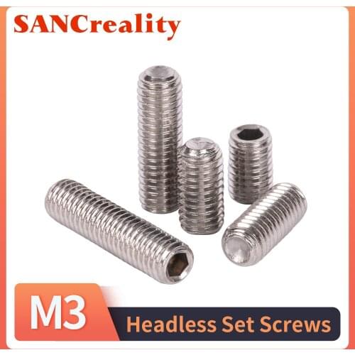 Hexagon Hex Socket Set Screw Flat Point Allen Head M Grub Screw M3 Stainless Steel Headless Set Screw Flat point set screw