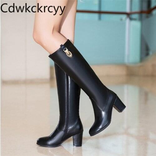 Winter The New fashion Round head Thick heel 11CM zipper Martin boots black Handsome Plus velvet Keep warm High heel Women boots