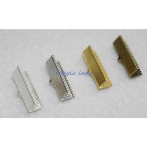 Plz choose 1 color)30MM 100Pcs Ribbon End Connectors Flat Cord Metal Final Hook Jewelery Findings 011019007