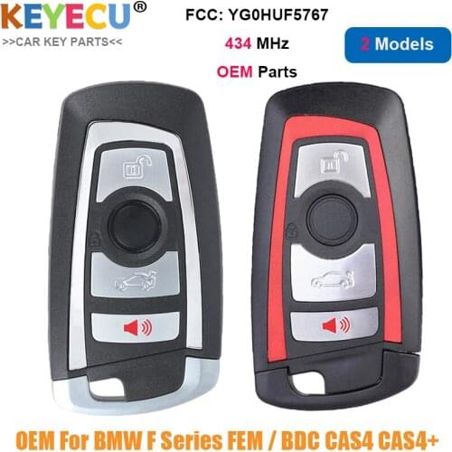 KEYECU OEM Remote for 2011-2017 BMW F Series FEM / BDC CAS4 CAS4+, Smart Remote Control Key 4 Button - 434MHz- PCF7953/ 49 Chip