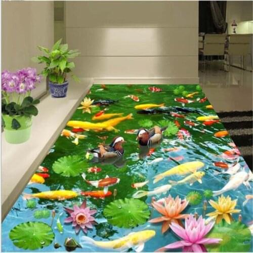 Beibehang custom PVC flooring wallpaper non - slip waterproof thickening self - adhesive 3D wear - resistant floor painting