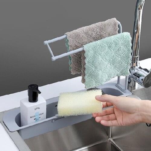 Telescopic Sink Shelf Sinks Organizer Soap Sponge Holder Sink Drain Rack Storage Basket Kitchen Gadgets Kitchen Accessories