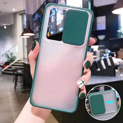 For Samsung S20 Ultra Case Slide Camera Lens Protection Phone Cases For Samsung Galaxy S20 Plus Transparent Matte Back Cover
