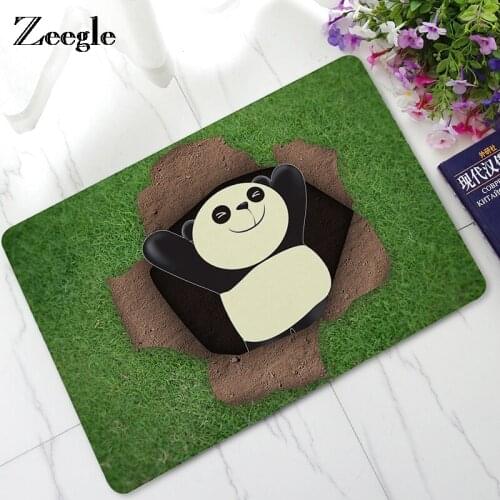 Zeegle Door Mat Animals Panda Mats Baby Bedroom Decor Carpet Foot Pad Non-slip Bathroom Mat Entrance Floor Mat