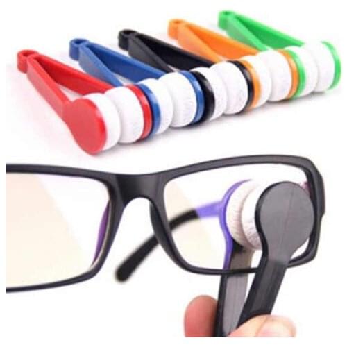 1Pc Useful Colors Mini Glasses Eyeglass Microfiber Cleaner Home Use Cleaning Brushes