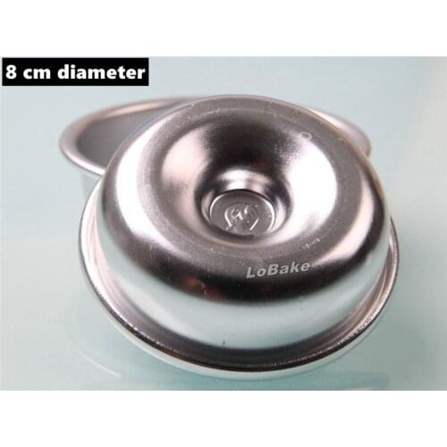 10pcs/lot) Brand new small size 8cm diameter round cup shape hollow aluminium pie pan pudding jelly cupcake chocolate molds