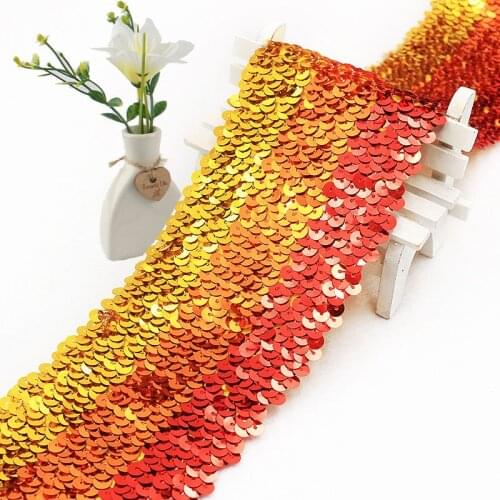 10yard 8cm Mixed-Color Sequins Lace Fabric Ribbon Diy Wedding Sewing Trim Decoration Christmas Festival Skirt Pillow Accessories