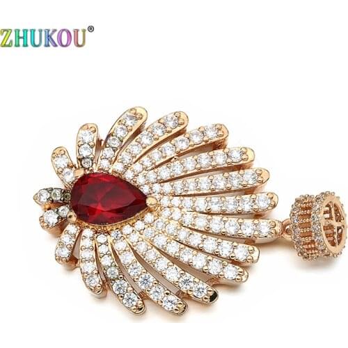 32*47mm Handmade Brass Cubic Zirconia Charms Pendants DIY Jewelry Bracelet Necklace Making, Model: VD353