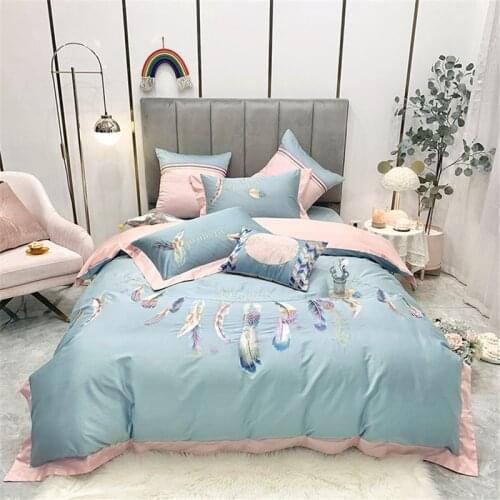 4/7pcs Egyptian cotton Duvet Cover Sets King Queen Size feather Bedding Sets Pillowcases embroidery bed cover Bed Linen