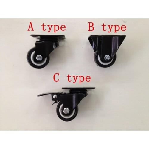 4pcs 1.5 inches 41mm Heavy Duty 180kg Black Swivel Castor Wheels Trolley Furniture Caster Rubber