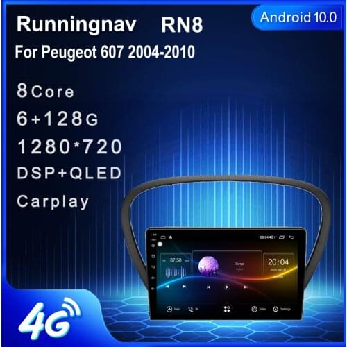 4G LTE Android 10.1 For Peugeot 607 2004 2005 2006 2007 2008-2010 Car Radio Multimedia Video Player Navigation GPS RDS no dvd