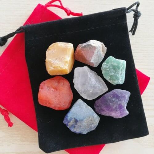 No hole mix Natural stone seven chakras patten Irregular pendants for jewelry accessories making 7pcs/lot wholesale