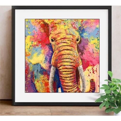 Diamond Mosaic Animal Full Drill Square Farmhouse Decor 5D DIY Diamond Painting Cross Stitch Elephant Colorful