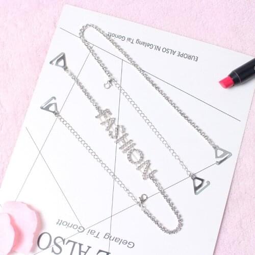 20 pairs/ lot adjustable underwear accessories rhinestones jewel bra strap letter shoulder bra straps