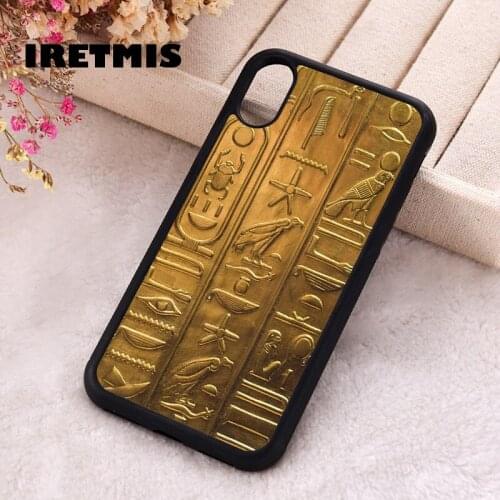 Iretmis 5 5S SE phone cover cases for iphone 6 6S 7 8 Plus X Xs Max XR 11 12 MINI Pro Egyptian Hieroglyphics Symbols Heritage