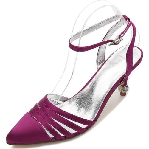 Creativesugar slingback ankle strap pointed toe lady evening dress shoes crystal diamond spike heel 7.5cm cocktail prom pumps