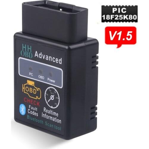 OBD2 HH OBD ELM327 V1.5/V2.1/Pic18f25k80 OBDII CAN BUS Check Engine Car Auto Diagnostic Scanner Tool Interface Kit For Android