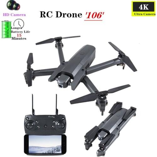 RC Drone with 4K HD Camera WiFi FPV Quadcopter 106 Hight Hold Foldable Arm alien Helicopter VS E58 R8 SG106 Dron Toy