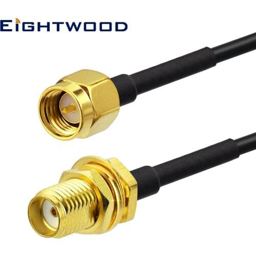 Eightwood SMA Cable Female to Male RG174 Coaxial 200cm for 4GLTE WiFi Antenna Hotspot Booster Router Repeater Amplifier Modem