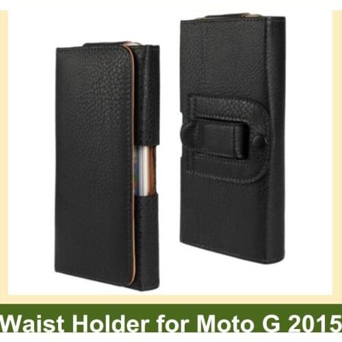 Elegant PU Leather Waist Holder Flip Cover Pouch Case for Motorola Moto G 2015 Moto G 3rd Gen Free Shipping