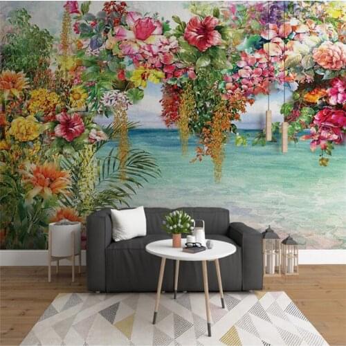 Wellyu European retro oil painting flowers modern minimalist TV background wall custom large mural wallpaper Papel de parede