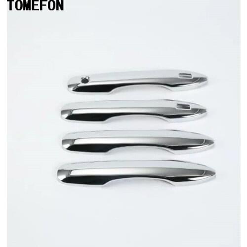 TOMEFON ABS Chrome Door Handle Cover Overlay Trim Auto Accessories 4PCS For 4doors For Toyota Camry XV70 2018 2019