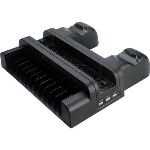 Quality Multifunctional Vertical Cooling Stand with Dual Controller Charger Dock Station 12PCS DISC Storage for PS4/Slim/Pro