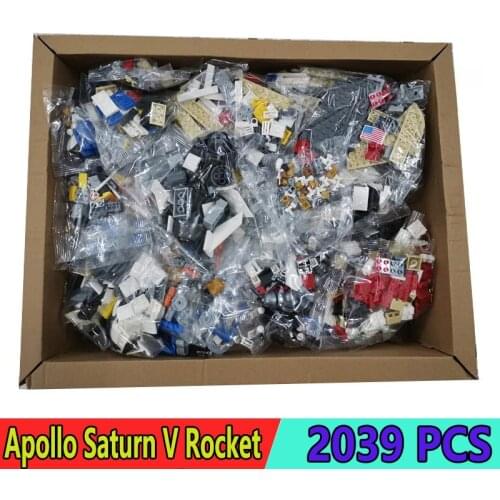 Ideas Creator 37003 21309 USA The Apollo Saturn V Launch Vehicle Rocket Model 2039Pcs Building Blocks Kid Education Toys Gifts