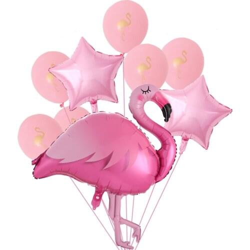 1 Set Flamingo Confetti Latex Balloons Hawaiian Tropical Summer Party Supplies Wedding Decoration Birthday Party Decor Balloons