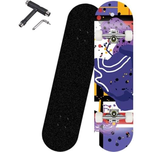 Skateboard Complete 31.5 inch Skateboard 7-Layer Maple Wood Seagull Bracket Skateboard for Adult Beginner Boys and Girls
