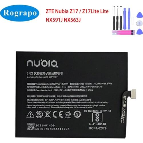 3200mAh Li3932T44P6h806139 Mobile Phone Battery For ZTE Nubia Z17 / Z17Lite Lite NX591J NX563J Accumulator