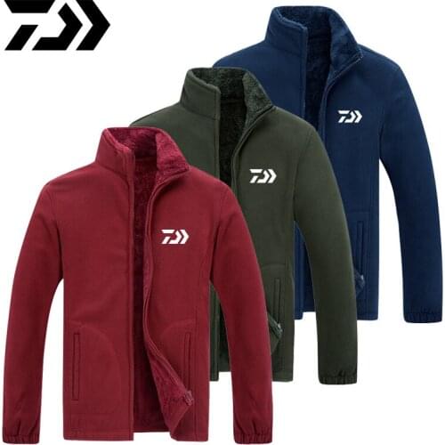 Daiwa Fishing Clothing Men Long Sleeve Autumn Winter Hiking Fishing Shirts Outdoor Warm Breathable Fishing Hoodies