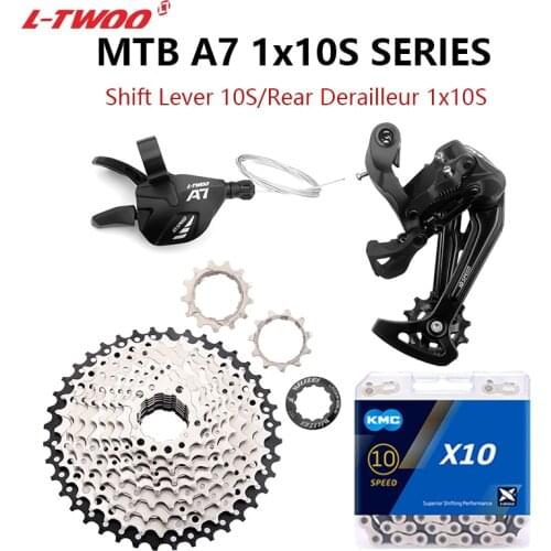 LTWOO A7 1x10 Speed MTB Shifter Derailleurs 10V Group with KMC X10 Chains 11-40T/42T/46T/50T Cassettes 10S Mountain Bike Sets