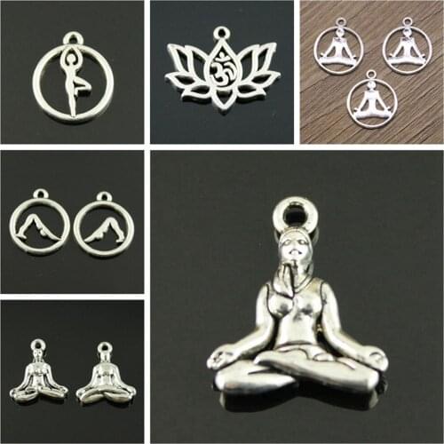 Charms for Jewelry Making Findings Handmade DIY Craft Om Yoga Charms