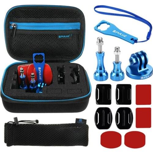 PULUZ for Go Pro Accessories 13 in 1 CNC Metal Combo Kit with EVA Case for GoPro HERO4 Session 4 3+ 3 2 1 Screws Mounts stocker