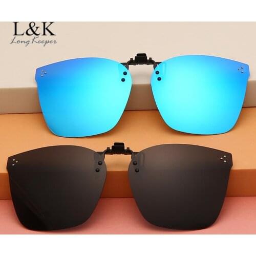 Oversized Polarized Clip on Sunglasses Men Women Night Driving Sun Glasses Flip Up Lens Eyewear Mirrored Goggle UV400 Oculos