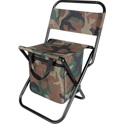 Outdoor Folding Chair Portable Chair Fishing Multi-Functional Insulation With Cooler Bag Stool Foldable Fishing Chair