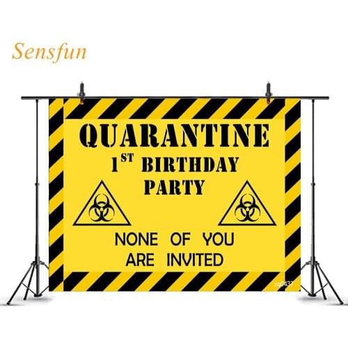 LEVOO Photo Backdrop None Of You Are Invited Quarantine Birthday Photography Background Photo Studio Backdrop Photocall Vinyl