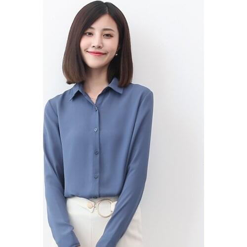 Women Chiffon Shirt 2021 New Fashion Multi Color Womens Tops And Blouse Plus Size Office ZA Style Long Sleeve Blouses Clothes