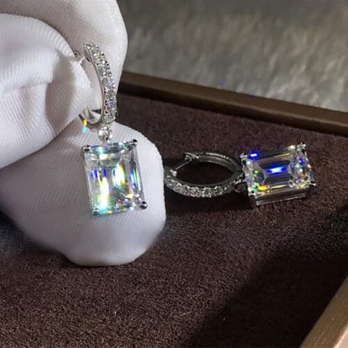Modyle Square Princess Cut Zircon Stone Drop Earring for Women Simple Design Elegant Lady Accessories Wedding Band Jewelry Hot