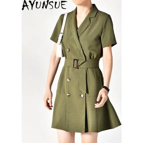 AYUNSUE Spring Summer Dress 2021 Elegant Black Dresses for Women Short Sleeve Mini Dress Korean Fashion Clothes Vestido De Mujer