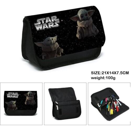 Star Wars Mandalorian Baby Yoda Character toys Student Anime Stationery Box Child High-capacity Pen Case Bag kids birthday Gift
