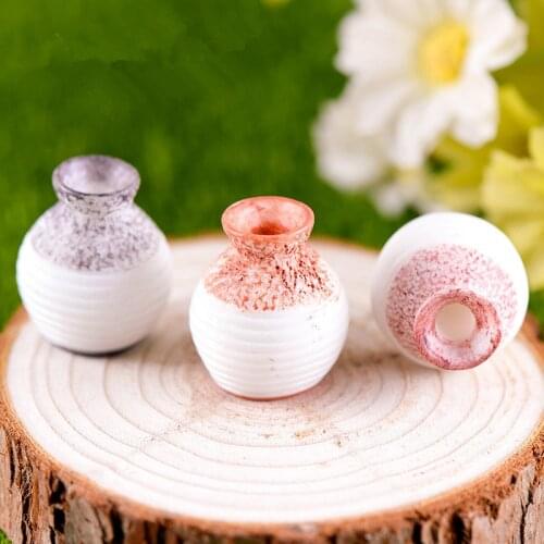 1Pc Mini Resin Miniature Small Cute Mouth Vase DIY Craft Accessory Home Garden Decoration Accessories Garden Party Home Ornament