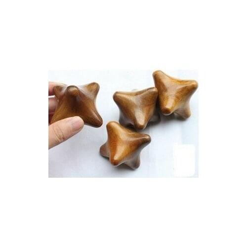 2 pcs Sandalwood palm massage rod natural sandalwood hexagonal palms acupuncture massage cone