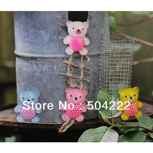 200 pcs kawaii shiny glitter bear resin Cabochons 20mm cell phone decor,hair clips, embellishment, DIY glitter sparkle teddy